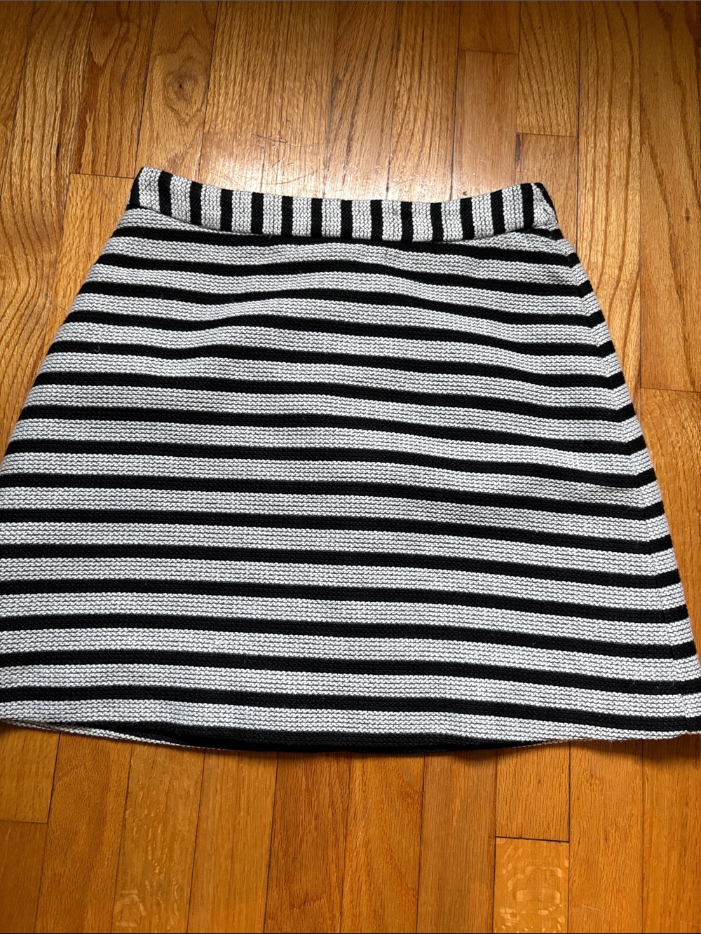 Express Black and White Striped Mini Skirt